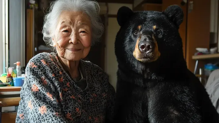 ヒグマと暮らす老婦人