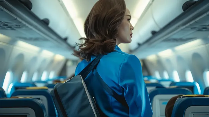 フライトアテンダントが飛行機の中で夫を見た後、奇妙なことを発見する