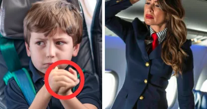 Boy Keeps Making Strange Hand Signals During Flight - When Stewardess Realizes Why, She Orders the Plane To Land