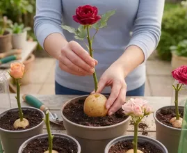 She Stuck A Rose Stalk Into A Potato And The Results Surprised Us - Here's Why She Did It And How It Can Help You
