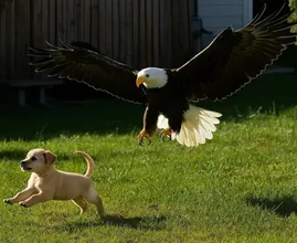 Orzeł porywa szczeniaka z podwórka - to, co odkryli sąsiedzi, powala na kolana!