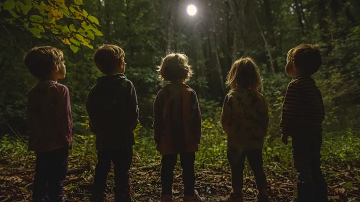Ein rätselhaftes Licht am Himmel führt den Lehrer zu einem dunklen Geheimnis im Wald