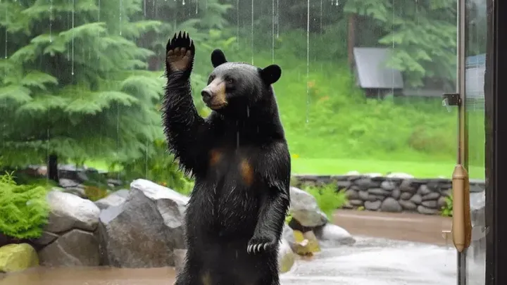 Urso acena para a família todas as manhãs - um dia, o pai faz uma descoberta chocante