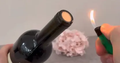 ライターでワインボトルを開ける方法（コルク抜きなし）
