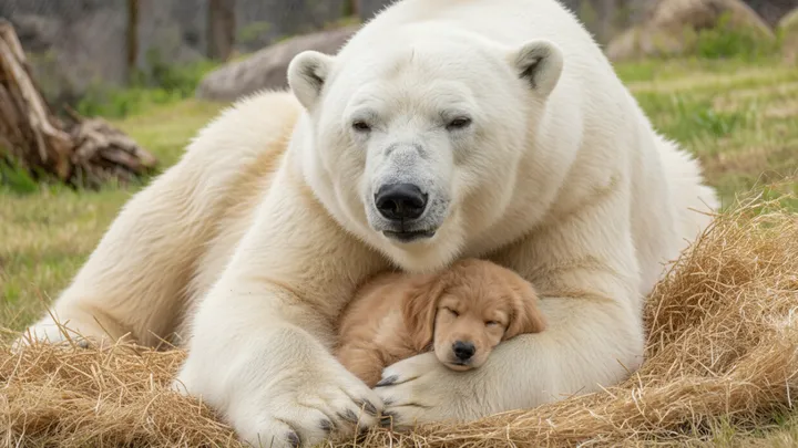 Welpe schlüpft ins Eisbärengehege - was die Zoowärter dann sehen, ist erstaunlich!