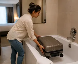 Veja por que você deve sempre colocar sua mala na banheira do hotel primeiro - isso pode lhe poupar uma enorme dor de cabeça mais tarde