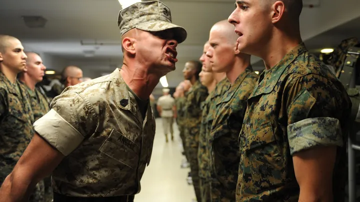 A Marine rushes home to greet his wife, but is surprised when he sees her