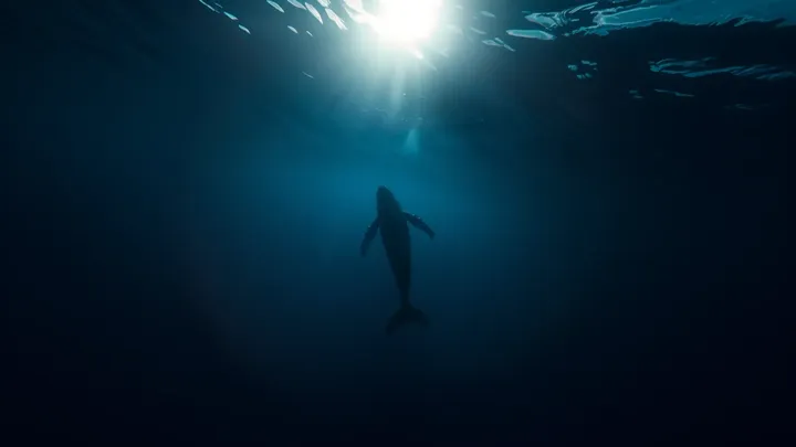 巨大クジラがダイバーを放っておかない - その時、彼女は恐るべき理由に気づく