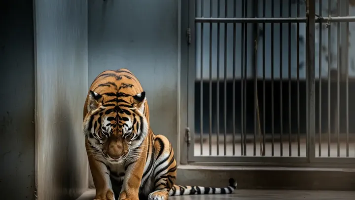 Un tigre se niega a moverse durante días - Los cuidadores no podían creerlo cuando descubrieron el motivo