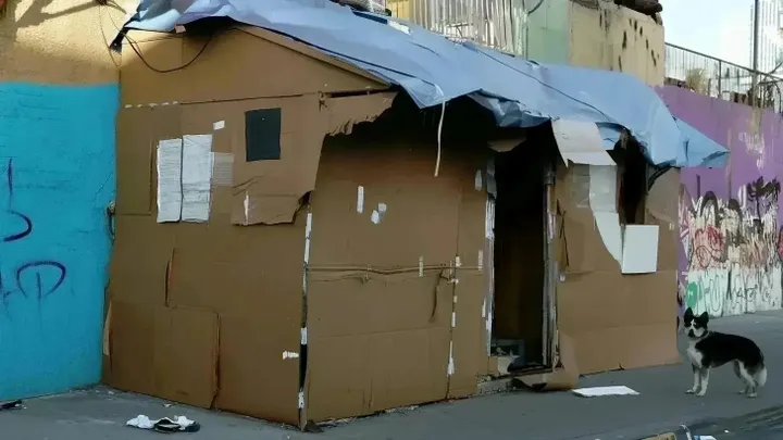 Cet homme vit dans une maison en carton