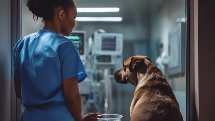 El personal se queda helado cuando un perro entra en el hospital con este..