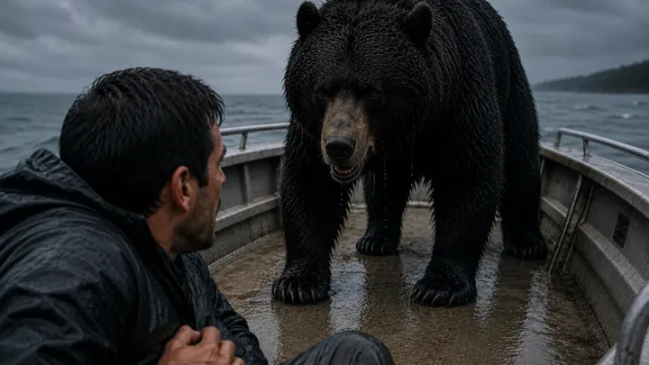 Un uomo vede un orso che fatica a restare a galla nell’oceano… Quello che fa dopo è incredibile