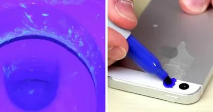 Video: er klebt Tesa auf seine Handykamera und malt sie blau-lila an. Jetzt kann er Bakterien und Keime sehen!