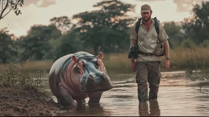 Nilpferd nähert sich Mann während Safari - Sie werden nicht glauben, was er als nächstes tat!