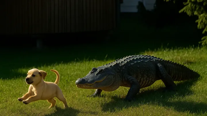Un caimán arrebata un cachorro del jardín: ¡lo que descubren los vecinos te dejará boquiabierto!
