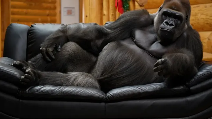 Diese ältere Dame lebt zusammen mit einem Gorilla als Haustier