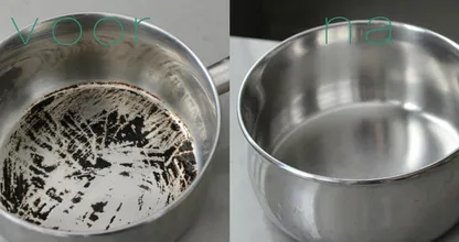 Dit simpele trucje werkt heel goed en moet je even proberen bij aangekoekte pannen!