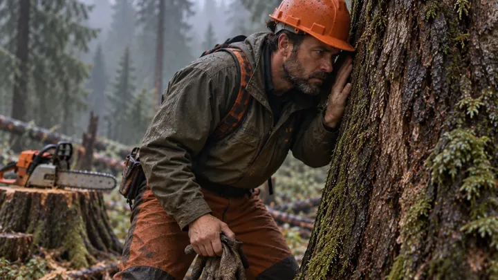 Un boscaiolo ha tagliato un albero cavo, ha guardato dentro ed è scoppiato in lacrime!