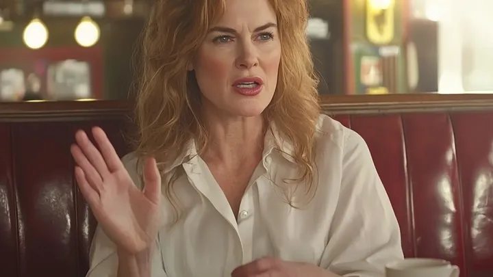 Anspruchsvolle Dame in einem Restaurant bekommt ihr Karma auf dem Silbertablett serviert