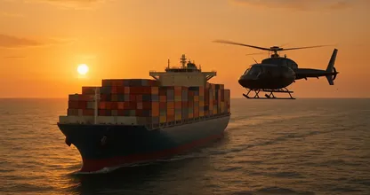 Hubschrauber jagt Containerschiff über das offene Meer – doch was die Besatzung tut, um zu verschwinden, ist unglaublich.
