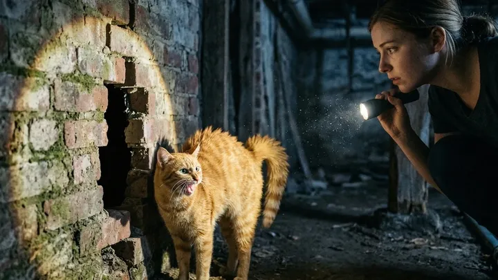 Um gato ficava olhando para a porta do porão de sua nova casa - eles achavam que eram ratos, mas a verdade era pior..