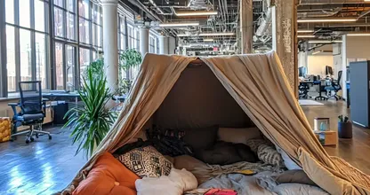 CEO Allows Young Woman to Live Inside "Pillow Fort" in Office - But Watch What Happened Next