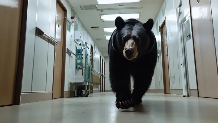 Urso invade hospital - enfermeira fica em lágrimas com o que ele carrega na boca