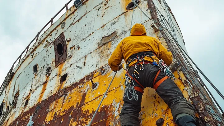 Un barco abandonado flota peligrosamente cerca de un pueblo - Un hombre palidece al ver lo que hay en él