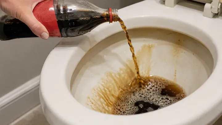 Echa medio litro de Coca-Cola en el retrete y el resultado es sorprendente... ¡Pruébalo tú mismo!