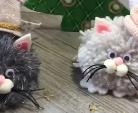 Einfacher und dekorativer Katzen Weihnachtsschmuck zum Selbermachen.