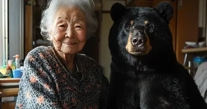 ヒグマと暮らす老婦人