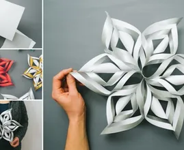 Wow, these beautiful 3D snow flakes are super easy to make! Perfect for Christmas!