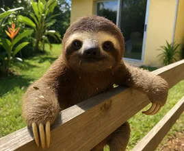 Sloth Appears at Back Door Every Morning – What It’s Guarding Leaves Family Speechless