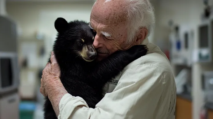 Un uomo trova un cucciolo d'orso sull'orlo del congelamento, ma quello che nascondeva sotto la pancia è incredibile!