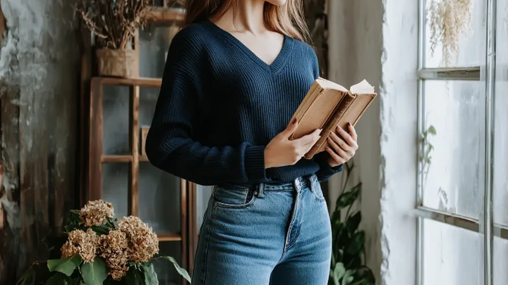 Knitted Ribbed V-Neck Sweater: The Perfect Casual Sweater for Women This Fall and Winter