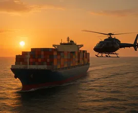 Helicopter Chases Container Ship Across Open Sea – But What the Crew Does to Disappear Is Unbelievable