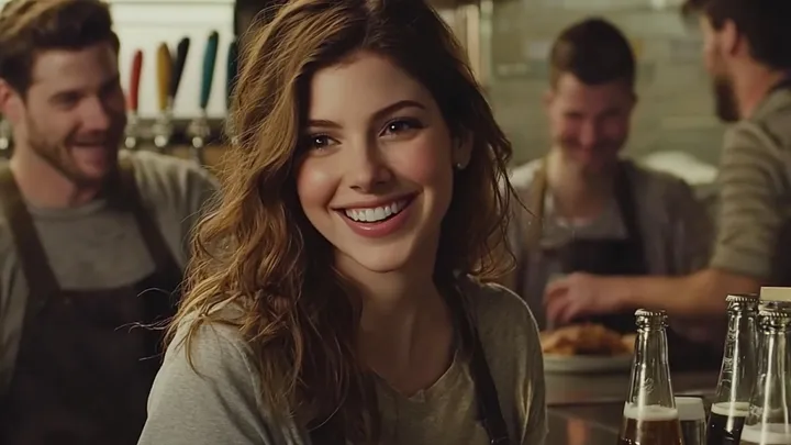 Anspruchsvolle Dame in einem Restaurant bekommt ihr Karma auf dem Silbertablett serviert