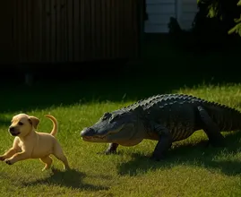 Un alligatore rapisce un cucciolo dal cortile: quello che scoprono i vicini vi lascerà a bocca aperta!