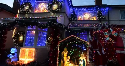 This Christmas-crazy couple already put up their decorations and there are over 10,000 lights!