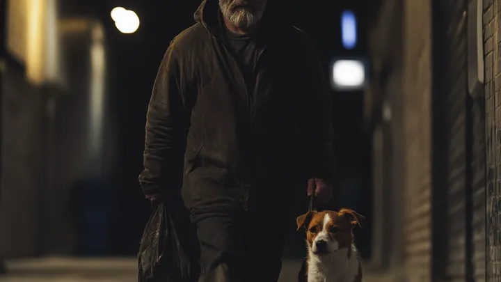 Dakloze man en zijn hond horen een schreeuw - wat er vervolgens gebeurt, verandert zijn leven voorgoed!