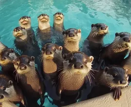 Gang of Otters Storms Backyard Pool – What They Leave Behind Leaves Family in Shock