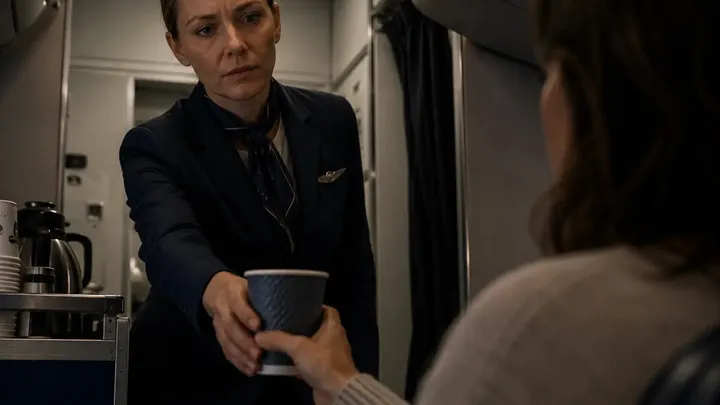 The Flight Attendant Kept Glaring at Me – Then She Slipped Me a Note That Made My Blood Run Cold 