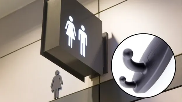 Do you see these hooks in a public bathroom? You'd better get out straight away