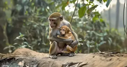 Monkey Drags Away Puppy – Owner Is Shocked To Uncover The Truth
