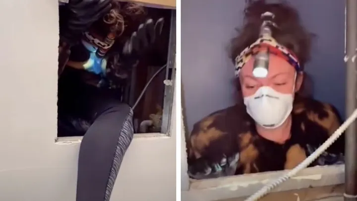 Toen deze vrouw haar badkamerspiegel van de wand haalde, onthulde ze een duister geheim