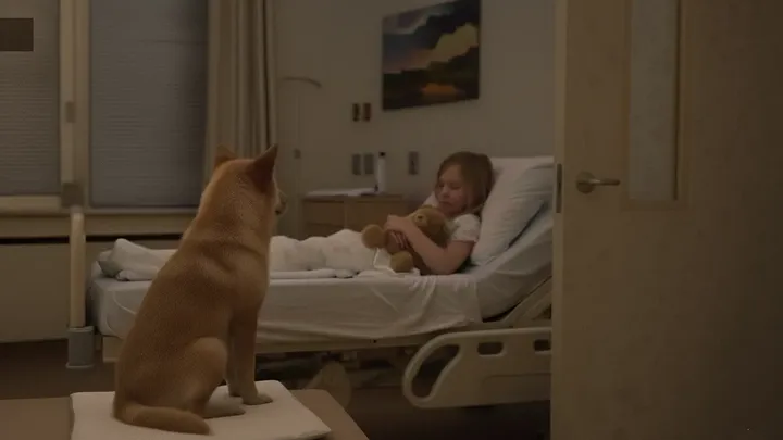 Pies ze schroniska wpatrywał się w płaczącą dziewczynkę w szpitalu - pielęgniarka była świadkiem cudu