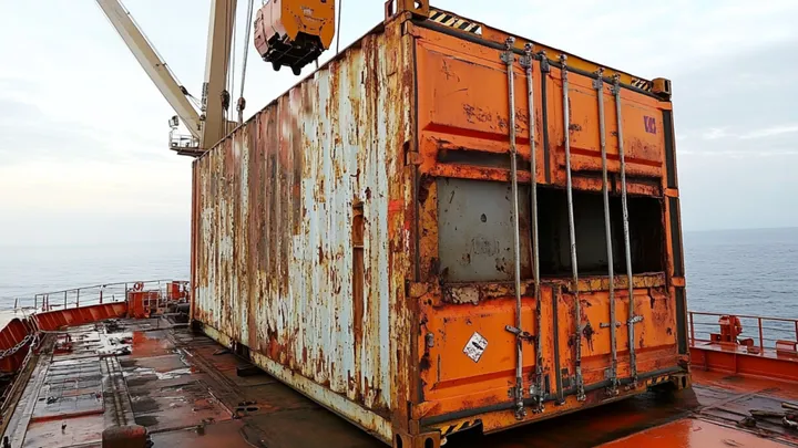 La Guardia Costiera solleva un container dal fondo dell'oceano, poi dà un'occhiata al suo interno