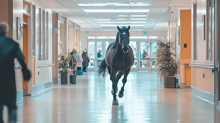 Cavalo invade hospital - Enfermeira fica em lágrimas