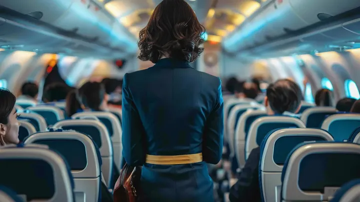 フライトアテンダントが飛行機の中で夫を見た後、奇妙なことを発見する