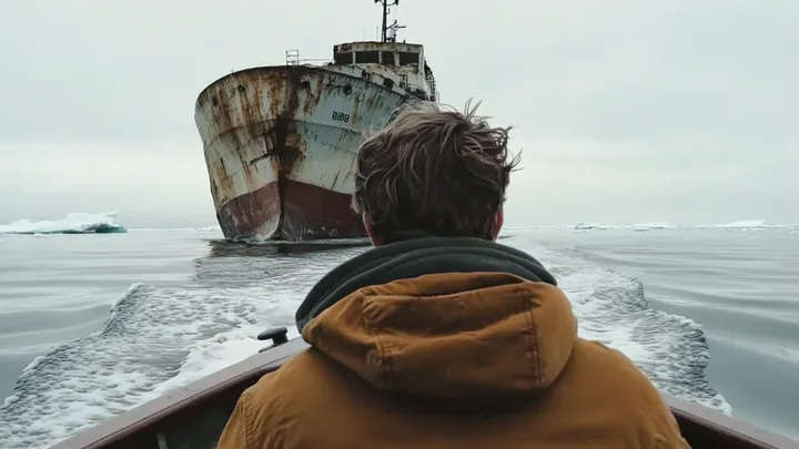 Un barco abandonado flota peligrosamente cerca de un pueblo - Un hombre palidece al ver lo que hay en él